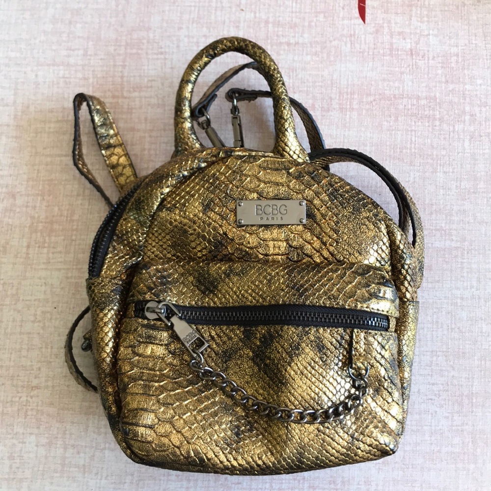 BCBG Gold Brushed Mini Backpack Bag ✨